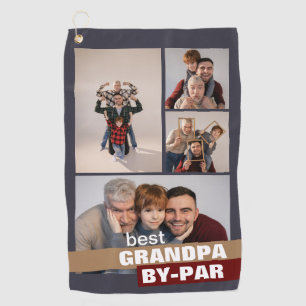 Beste Opa von Par 4 FotoCollage Golfhandtuch