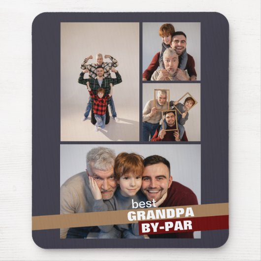 Beste Opa von Par 4 FotoCollage Mousepad (Vorne)