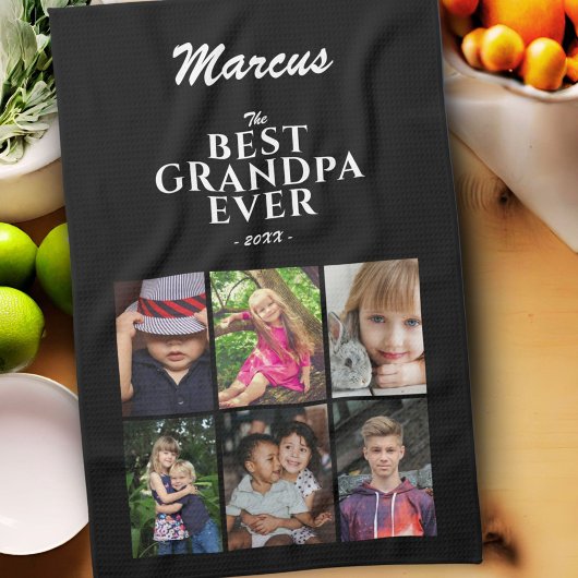 Beste Opferfamilie Sake 6 Collage Schwarz Geschirrtuch