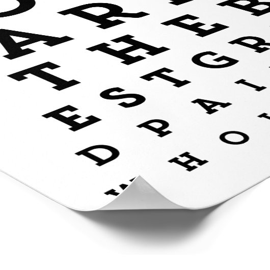 Beste Opfertypografie | Snellen Chart Poster (Ecke)