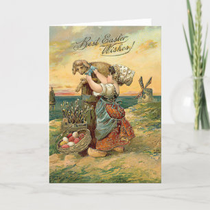 Beste Ostergrüße Niederländisches Mädchen Feiertagskarte