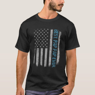Beste Pap Pp je Vintage amerikanische Flagge für  T-Shirt
