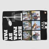Beste Papa by Par Disk Golf Frisbee Custom 6 Foto Golfhandtuch (Horizontal)