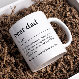 Beste Papa-Definition lustige schwarze Typografie Kaffeetasse