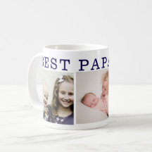 Beste Papa Ever - Custom 3-Foto Collage Coffee Tas