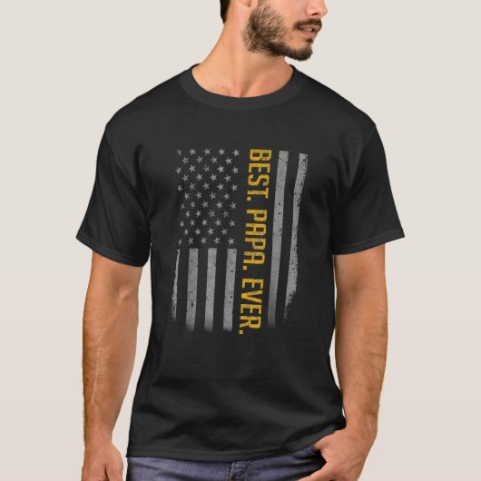 Beste Papa-Fahne je US-amerikanische Flagge für de T-Shirt (Vorderseite)