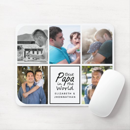 Beste Papa in der Welt Moderne, einfache Foto Coll Mousepad (Mit Mouse)