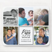 Beste Papa in der Welt Moderne, einfache Foto Coll Mousepad (Vorne)