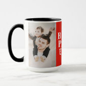Beste Papa je 2 Foto Collage Rot Tasse (Links)