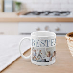 Beste Papa je 4 Foto Collage Opa Kaffeetasse<br><div class="desc">Erstelle einen süßen Sake für einen geliebten Großvater diesen Vatertag oder Großelterntag mit diesem einfachen Design,  das vier deiner Lieblings-Fotos enthält. "Best Papa Ever" erscheint oben in Blautönen.</div>