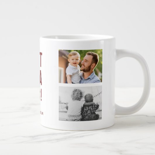 Beste Papa je 4 FotoCollage Jumbo-Tasse (Rechts)