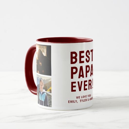 Beste Papa je 4 FotoCollage Tasse (Vorderseite Links)