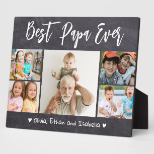 Beste Papa je Grandkids 5 Foto Chalkboard Fotoplatte
