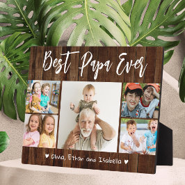Beste Papa je Grandkids 5 Foto Collage Holz Fotoplatte
