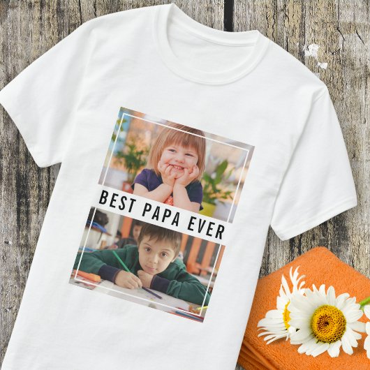 Beste Papa je Großkinder 2 FotoCollage T-Shirt