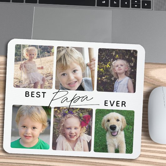 Beste Papa-je-Kalligraphie 6 FotoCollage Mousepad