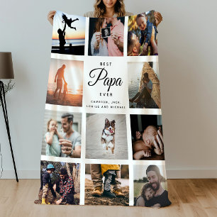 Beste Papa je Moderne 11 Foto Collage Family Chic Fleecedecke