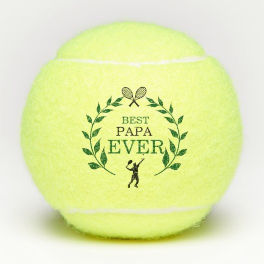 Beste Papa-je-Rackets-Silhouette Tennisbälle (Vorderseite)