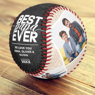 Beste Papa je Rustikale Vatertag FotoCollage Baseball