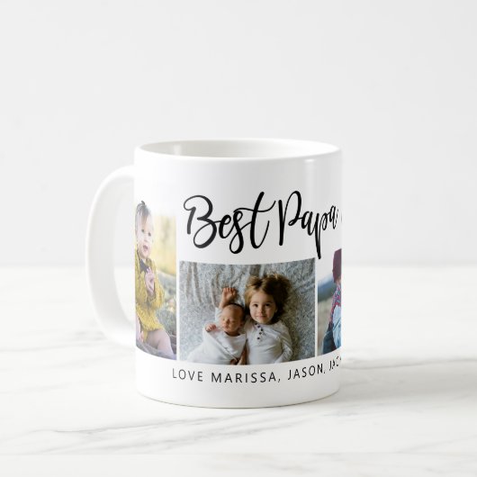 Beste Papa-je-Script-Tasse Kaffeetasse (Vorderseite Links)