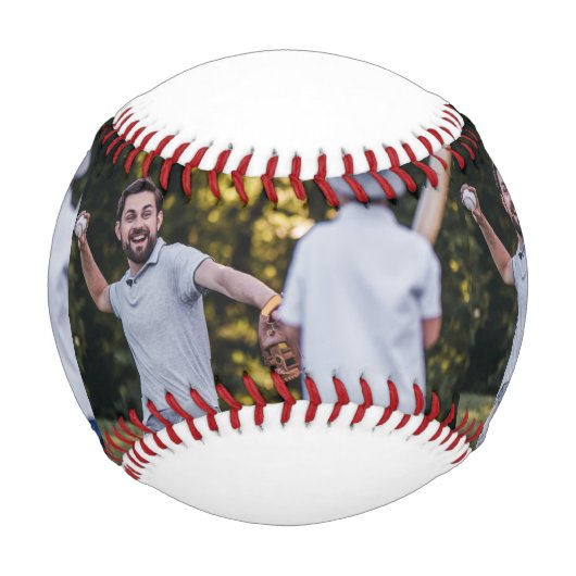 Beste Papa je Script Vathers Day Foto Collage Baseball (Vorderseite)