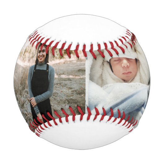 Beste Papa je Script Vathers Day Foto Collage Baseball (Vorderseite)
