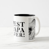 Beste Papa je Vatertag 2 FotoCollage Zweifarbige Tasse (VorderseiteRechts)