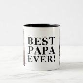 Beste Papa je Vatertag 2 FotoCollage Zweifarbige Tasse (Mittel)