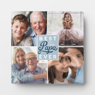 Beste Papa-jemals-Custom-Collage aus vier Fotos Fotoplatte