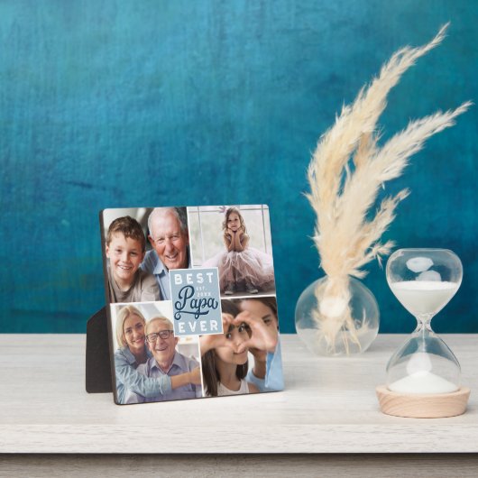 Beste Papa-jemals-Custom-Collage aus vier Fotos Fotoplatte (InSitu)