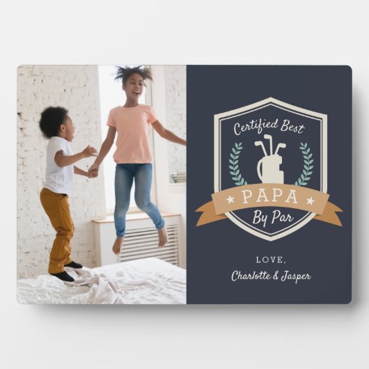 Beste Papa nach Par | Golf Opa Foto Fotoplatte (Vorderseite)