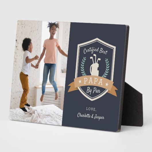 Beste Papa nach Par | Golf Opa Foto Fotoplatte (Seite)