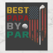 beste Papa nach Par Golf T - Shirt Weinetikett (Einzelnes Label)