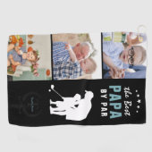 Beste Papa nach Par | Monogramm-FotoCollage Golfhandtuch (Horizontal)