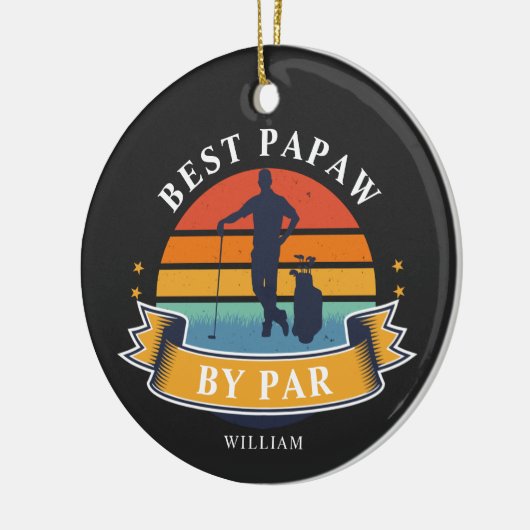 Beste Papa Par Retro Golf Lover Keramik Ornament (Links)