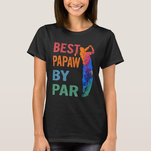 Beste Papa Par Vintag Golf T-Shirt (Vorderseite)