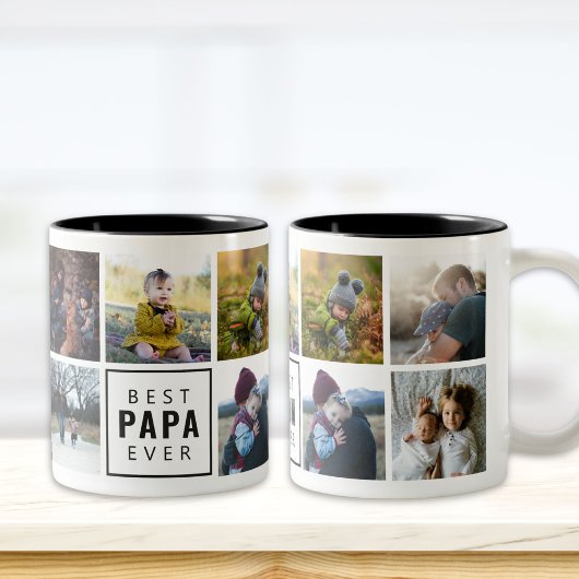 Beste PAPA-Tasse für kundenspezifisches Foto Zweifarbige Tasse