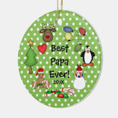 Beste Papa-überhaupt Weihnachtsverzierung Keramikornament (Links)