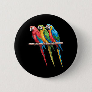 Beste Papagei-Kunst für Männer Frauen Kinder Trope Button