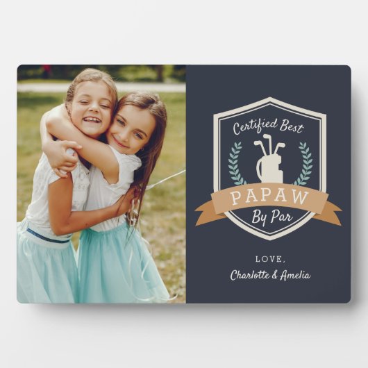 Beste Papaw-Par | Golf Opa Foto Fotoplatte (Vorderseite)