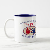 Beste Papou Hände unten Zweifarbige Tasse (Links)