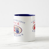 Beste Papou Hände unten Zweifarbige Tasse (Mittel)