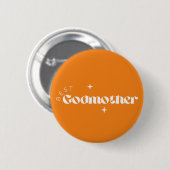 Beste Patentante Karte (Senfhintergrund) Button (Vorne & Hinten)
