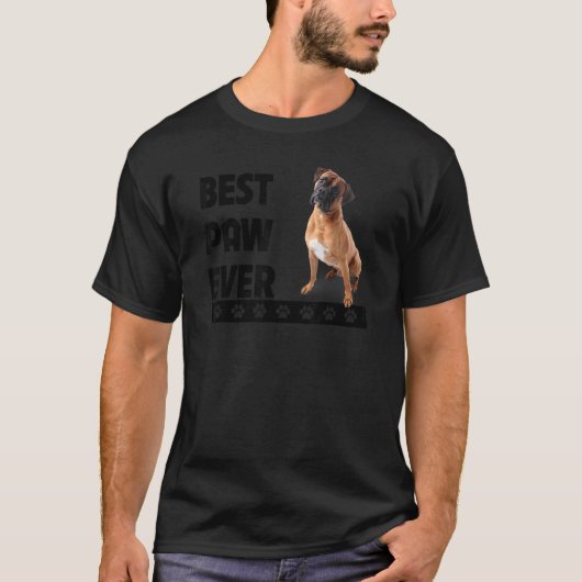 Beste Paw Ever Boxer Bulldog Vater Fathers Day Hun T-Shirt (Vorderseite)