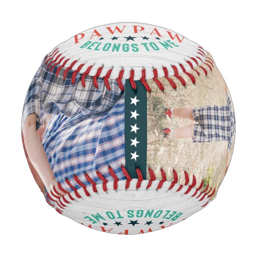 Beste Pawpaw | PERSONALISIERTE FOTOS Baseball (Vorderseite)