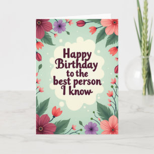 Beste-Person-Floral-Kunstkarte Karte