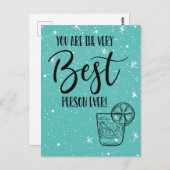 Beste Person je Gin & Tonic Postkarte (Vorne/Hinten)
