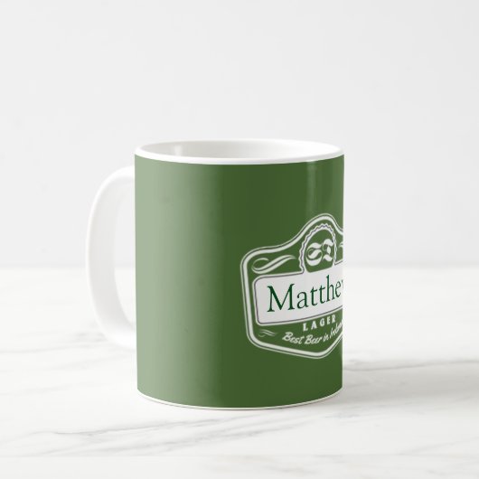 Beste personalisierte Bierumarmung Kaffeetasse (Vorderseite Links)