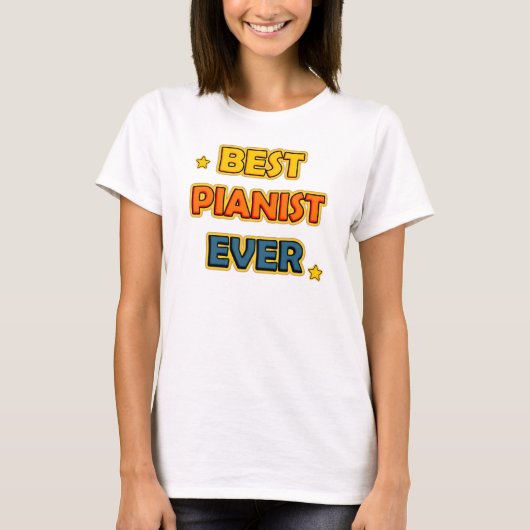 Beste Pianistin je T-Shirt (Vorderseite)