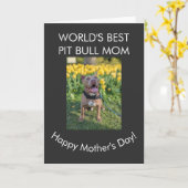 Beste Pit Bull-Mutter der Welt Karte (Gelbe Blume)